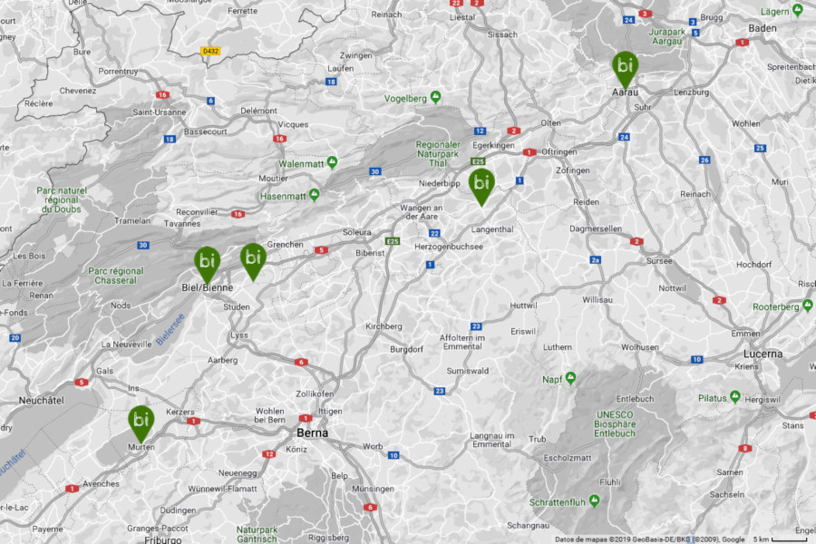 Mapa ruta Suiza