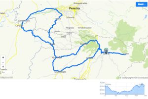 Mapa ruta Eje Cafetero Colombia