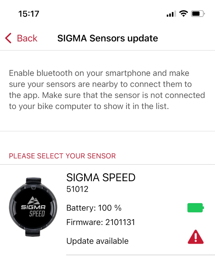 Sigma Sensor Update