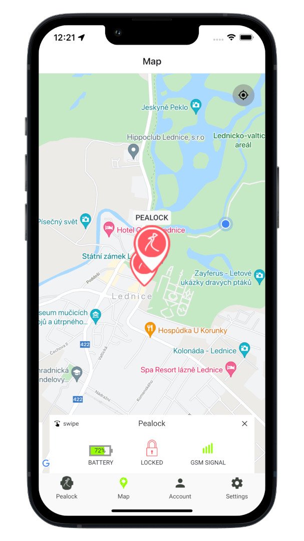 Pealock 2 app GPS