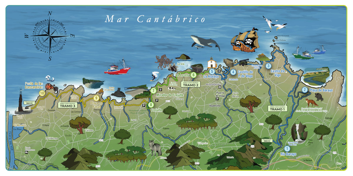 Senda Costa Naviega mapa