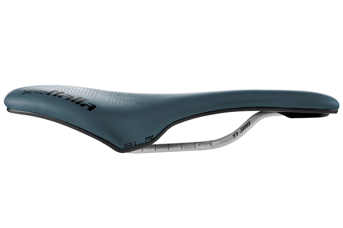 SELLE ITALIA SLR BOOST GRAVEL TI 316 SUPERFLOW BLUE