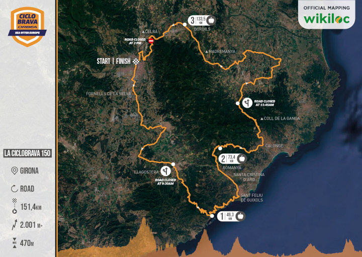 La Ciclobrava 150 mapa