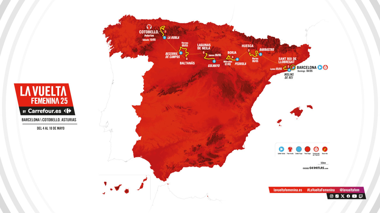 La Vuelta Femenina 2025 mapa